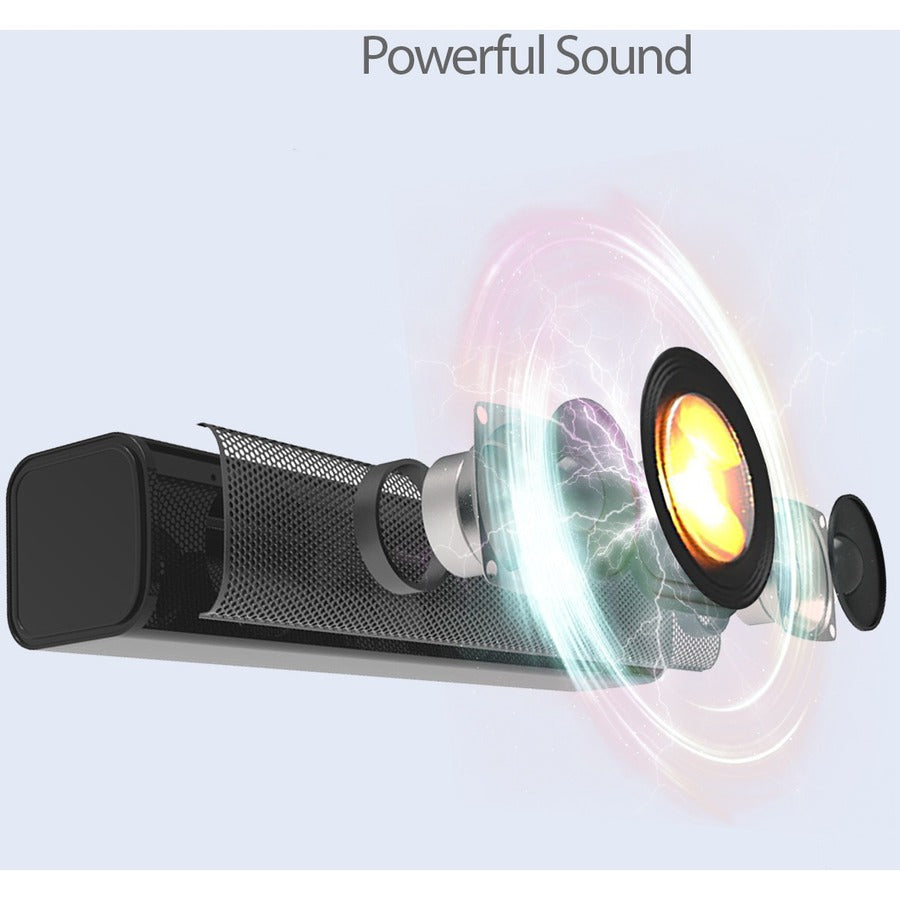 Adesso Xtream S6 Portable Bluetooth & Aux Sound Bar Speaker - 10W x 2 -Black - 3.5mm - Rechargeable Battery - Volume Control Knob - Wired/Wireless Adesso Xtream S6 Portable Bluetooth & Aux Sound Bar Speaker - 10W x 2 -Black - 3.5mm - Rechargeable Battery - Volume Control Knob - Wired/Wireless